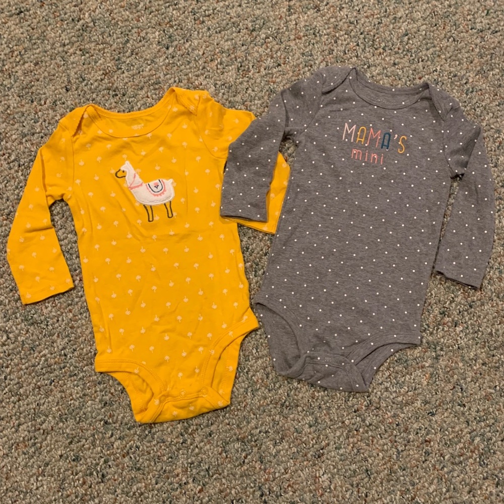 NWOT Girls Bodysuit Llama Polka Dot Set of 2 18m